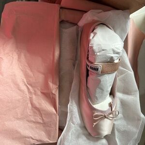 Miu Miu Bow-Detailed Slip-On Satin Ballerina Shoes